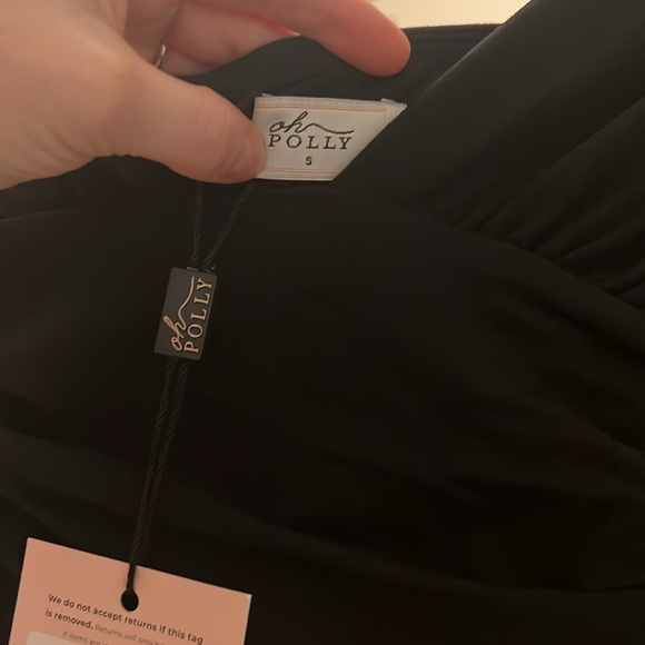 Oh Polly MARCELA Modal Plunge Long Sleeve Maxi Dress in Black (US Shippi… - Picture 6 of 10